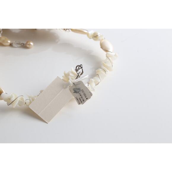 Vintage Ivory Pearl Shell Bohemian Chunky Statement Necklace Layered Beaded - Picture 13 of 15